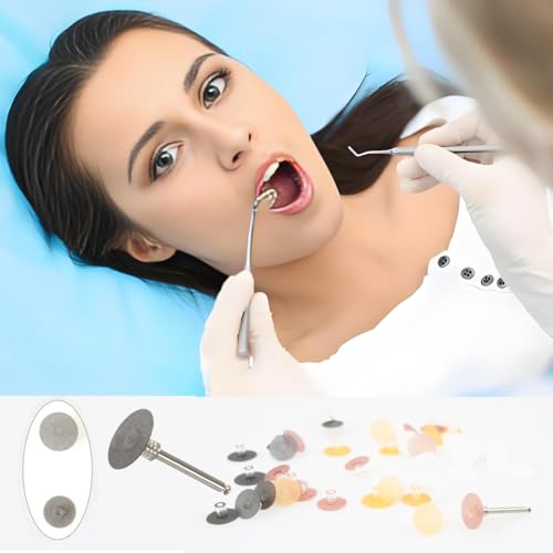 Image of Dental Polishing Discs 3 Sizes with Stem Mandrel 4 Colors 40Pcs | Dentistry Assorted Kit Polisher Supplies for Polishing and Contouring 4 Colors