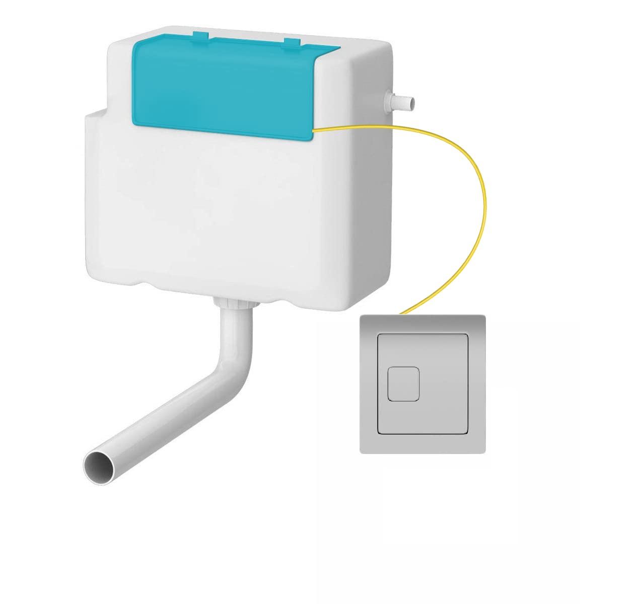 Home Store Concealed Cistern With Square Chrome Button
