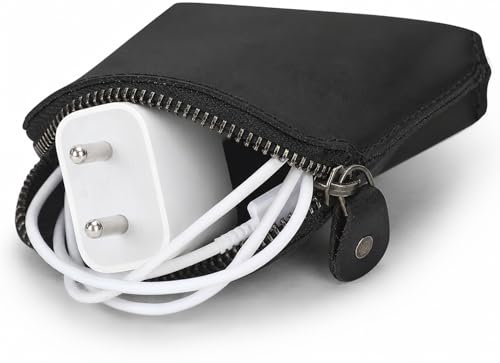 Image of Premium Full Grain Leather Playing Card Case, Zippered Playing Card Holder for Poker Bridge Cards, Durable Leather Card Deck Storage Organizer Travel Card Carrying Pouch Multi Purpose Wallet