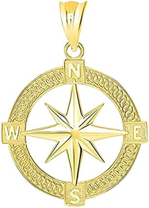 10K Yellow Gold Nautical Compass Charm 