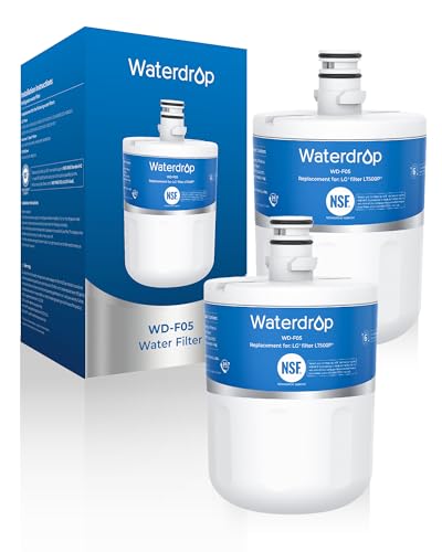 Waterdrop 5231JA2002A Refrigerator Water Filter, Replacement for LG® LT500P®, GEN11042FR-08, ADQ72910911, ADQ72910901, Kenmore 9890, 46-9890, LFX25974ST, 2 Pack (Package May Vary)