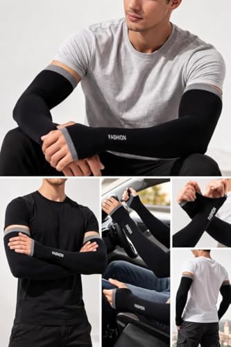 Image of Topibaaz Unisex Arm sleeves with UV Protection for Men and Women Outdoor Indoor Sports UPF 50 Arm Cover with Compression & Cooling Effect Summer Hand Gloves
