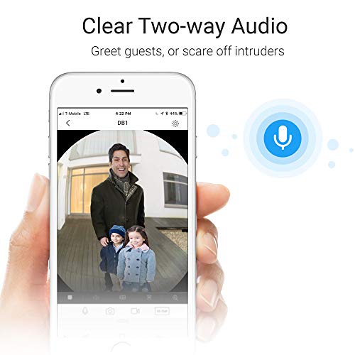 EZVIZ WiFi Video Doorbell, Night Vision, Two-Way Talk, PIR Motion Detection, Weather Proof, 180° Vertical FOV, Free 3-hour Cloud Storage(DB1)