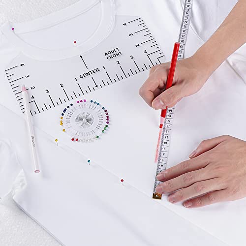 Image of 12pcs Tshirt Ruler Guide for Vinyl Alignment, T Shirt Measurement Accessories Tools for Cricut Heat Press & Cameo & HTV Transfer Vinyl, Stocking Stuffers Gifts for Women,Christmas Gifts for Mom