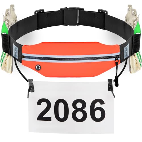 RJ-Sport Triathlon Belt with Pouch - Race Number Bib Holder
