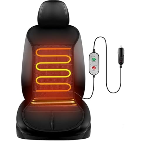 UKZMN Heated Seat Cover Universal Heated Seat Cushion with Full Back, HIPS and Thighs Support for Body to Promote Blood Circulation, Relieve Fatigue & Tailbone Pain (BLACK-1PCS) Cover