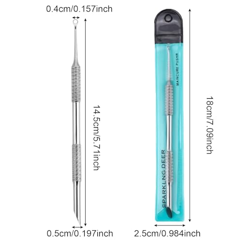 2-in-1 Manicure Cuticle Pusher Tool Stainless Steel Durable Pedicure Manicure Tools for Fingernails Toenails - Image 3