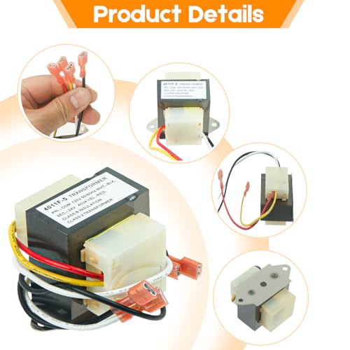 replacement hvac transformer 120 to 24v 40va 46-24124-06 for rheem furnace 46-24124-06 basler electric be161640gdd 29m7101 4011f-5 hvac furnace transformer