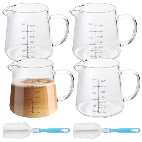 Pack 4 Vasos Medidores de Vidrio para Café 12oz miniatura 1
