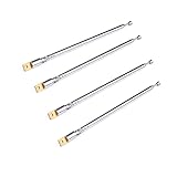 AM FM Radio Universal Antenna,37cm 14.6' Length 4-Sections Stainless Steel Radio Antenna for AM FM Radio Receiver TV and More 4pcs (Silver,Foldable Telescopic Antenna)