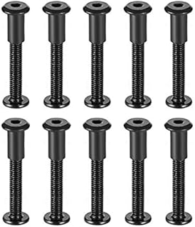 sourcing map Screw Post Fit for 5/16"(8mm) Hole Dia, Male M6x50mm Binding Bolts Leather Fastener Carbon Steel Black 10 Sets