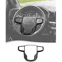 Voodonala Black Wood Grain Steering Wheel Panel Trim Cover fit for GMC-Sierra 1500 2019-2025 & GMC-Sierra 2500HD/3500HD 2020-2024, for GMC-Yukon 2021-2024