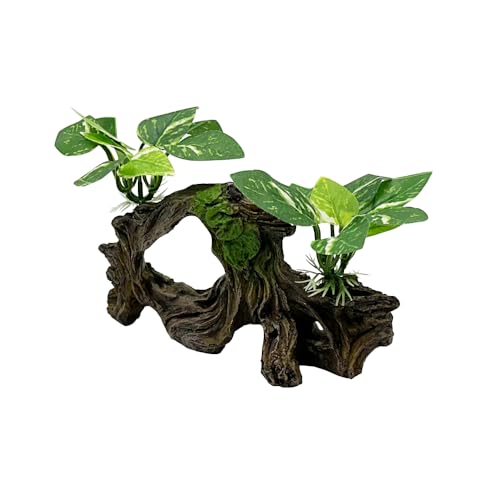 Image of Fish Tank Decorations Aquarium Decor Ornaments Betta Silk Leaf pad Hammock Artifical Driftwood Cave Goldfish Bowl Accessories (Type-H)