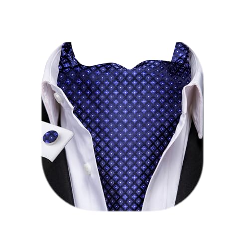 Image of Dubulle Paisley Floral Ascot for Men Self Tie Mens Cravat and Pocket Square Cufflinks Wedding