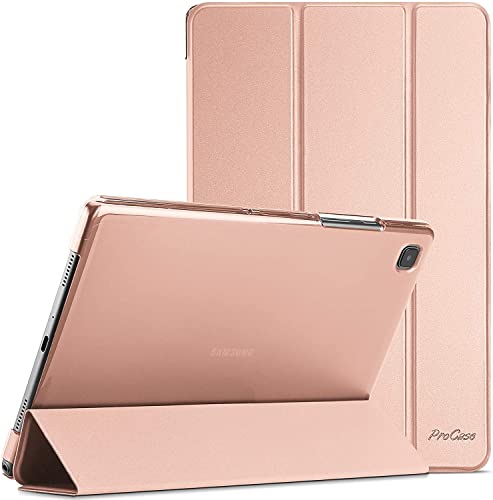 ProCase Galaxy Tab A8 ケース 10.5” 2022 （X205 X200 X207）軽量 スタンド フォリオ 半透明バックカバー - ローズゴールド