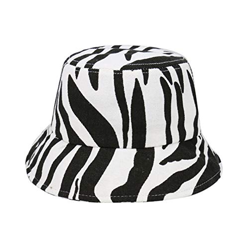 Myconvoy Bucket Hat-Zebra Pattern Cow Pattern Fisherman Hat Leisure Summer Travel Trend Basin Hat Bucket Beach (Zebra Pattern)