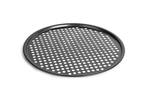 Fox Run Pizza Crisper Pan, Carbon Steel, Non-Stick,Black,14.5 X 14.5 X 0.25 Inches #TOP2