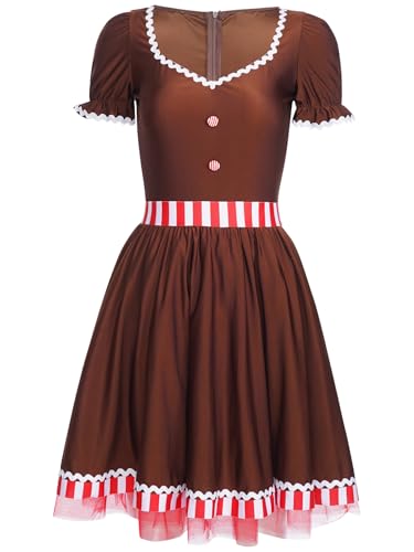 Vestido de pan de jengibre navideño cómodo y favorecedor para evitar disfraces incómodos 4