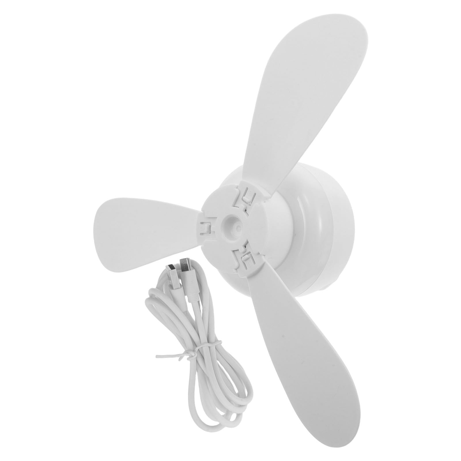 Ventilador de techo con luz blanco alimentado por USB y control remoto