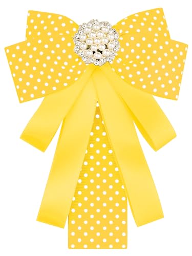 Image of Ribbon Polka Dots Bow Ties Cute Bowties for Women, Clip Fashion Collar Decoration