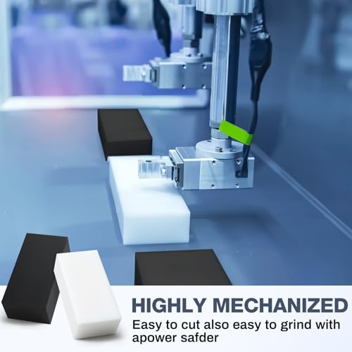 Image of Colingmill 2 Pcs Hdpe Plastic Block 2 inch x 3 inch x 6 inch, Polyethylene Solid Plastic Block for Machining, Home Floor Improvement, Prototyping, DIY Projects, Engineering (White and Black)