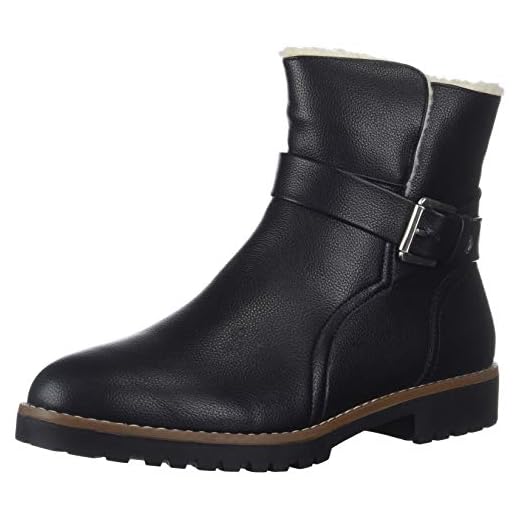 Nautica Botas femininas de inverno – Sapatos femininos forrados de cano médio para neve, Preto, 8