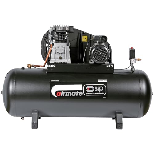 SIP Airmate PX3/200-SRB Belt Drive Air Compressor, 230V 16A, 200L, 3hp / 2.2kW, 145psi / 10 Bar 16CFM 97dB