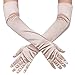 Xuhan Women's 21" Long Evening Party Satin Gloves Elbow Length Flapper Girls 1920s (Champagne)