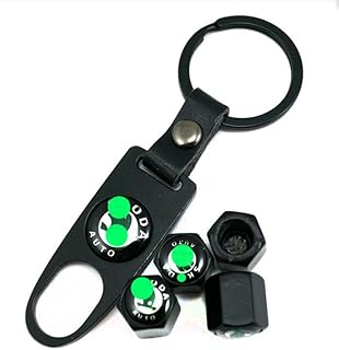 4 Piece Car Tire Valve Stem Cap Set with Metal Medallion - Suitable for Cars, Bikes and Motorcycles Compatible with Sco?? - KaberTrade