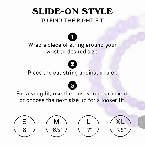 Lokai Silicone Beaded Bracelet For Alzheimer's Awareness - Light Purple, (Medium, 6.5 Inch Circumference) - Silicone Jewelry Fashion Bracelet Slides-On For Comfortable Fit For Women & Men #TOP3
