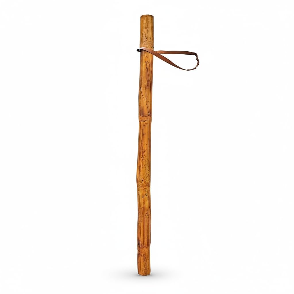 Wooden Walking Stick for Men – 42-inch (3.5 ft) Non-Adjustable Brown Cane, Lightweight (~300g) and Durable. Perfect for Seniors, Morning Walks, and Daily Walking Support with Classic Style