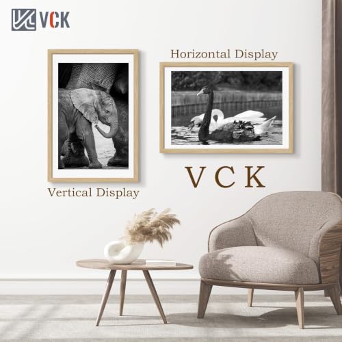 Image of VCK 24x36 Poster Frames 3 Pack, Oak Wood Picture Frame, Wall Display