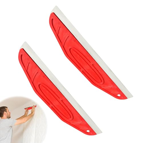 2PCS Paint Shield Cutting in Tools for Painting Paint Trim Guard Multi-Purpose Straight Edge Tool Paint Cutting in Tools for Painting Multipurpose Right Angle Tool for Cutting and Applying (Red)