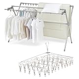 【セット買い】アイリスオーヤマ ステンレス鋼 物干し 伸縮 布団4枚分 布団干し ダブルバー CSPX-230S 無地 + ステンレスピンチハンガー 50ピンチ 洗濯ハンガー サビにくい 室内外両用 落ちにくい 回転式 PIH-50SH