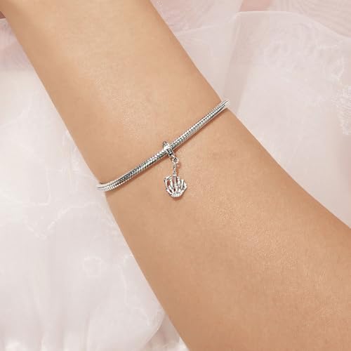 Image of GNOCE Skull Charm Bead Silver Pendant Dangle Charms fit Bracelet /Necklace Jewelry Gift for Women Men