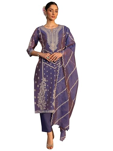 Kurta ensemble Libas Art femme violet foncé grande taille 54