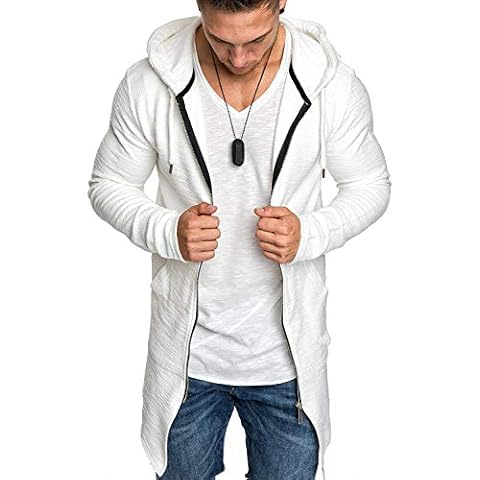 Abrigo largo con capucha y cremallera para hombre Geagodelia Cover