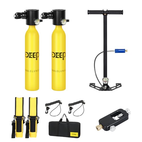 DIDEEP Scuba Tank Diving, 0.5L Capacity Mini Scuba Tank,Dive Portable Lungs for 7-10 Minutes Underwater Breathing, Diving Lung Tank Suitable for Emergency Rescue, Underwater Exploration