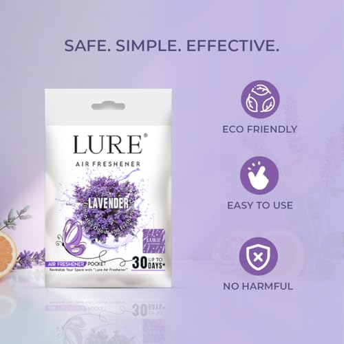 Image of LURE Gel Pocket Air Freshener For Bathroom, Toilet, Home | Germ Protection | Last Upto 30 Days - Lavender 10 Gm (Pack Of 6)
