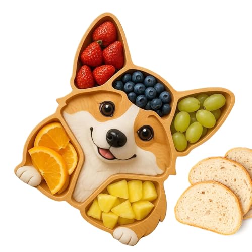 Tabla de embutidos con forma de perro salchicha, bandeja de madera para servir queso con cara de perro, tabla de cortar con forma de perro de acacia natural, diseño de cola larga para fiestas de