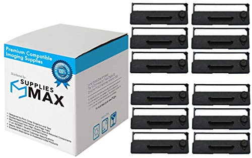 SuppliesMAX Compatible Replacement for CTM-290/CTM-390/M290/TM-290/TM-295/TM-U295 Black P.O.S. Printer Ribbons (12/PK) (ERC-27B_12PK)
