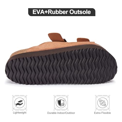 Image of Platform Sandals Women Suede Sandals Arch Support Summer Slides with Adjustable Buckle Open Toe