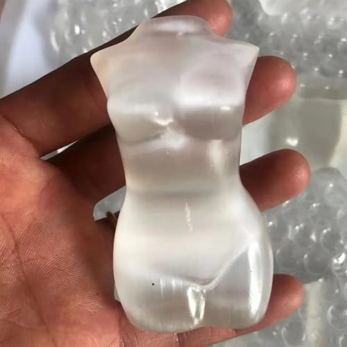 Selenita cristal natural cuerpo femenino tallado para adorno decorativo 2