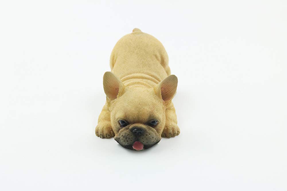 YNIYUJKL For Desk Table Desktop Home Office Bookshelf Adornment Statue Ornaments Sculptures Small Bulldog Dog Statue Sculpture, Creative Resin Simulation Animal Model French Bulldog Sc,White