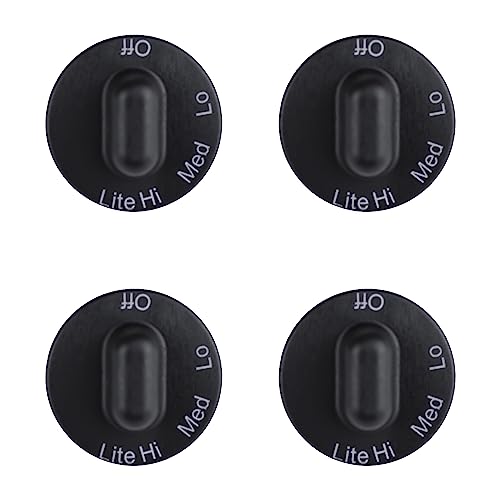 4 Pack 71001641 Stovetop Knobs Range Cooktop Top Burner Control Knob Replacement Knobs Compatible With Some Jenn Air Stove Top Knobs Ap4088491 Ps2077264 Wp71001641 Black #TOP2