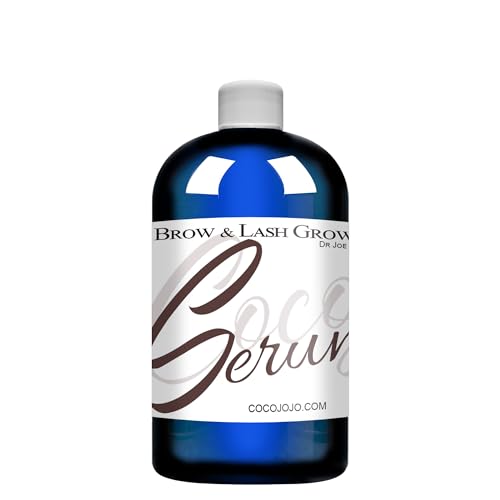 Eybrow and Eyelash Growth Serum with Jamaican Black Castor Oil JBCO, Moroccan Argan Oil, Vitamin E Oil - Natural Formula - 16 oz