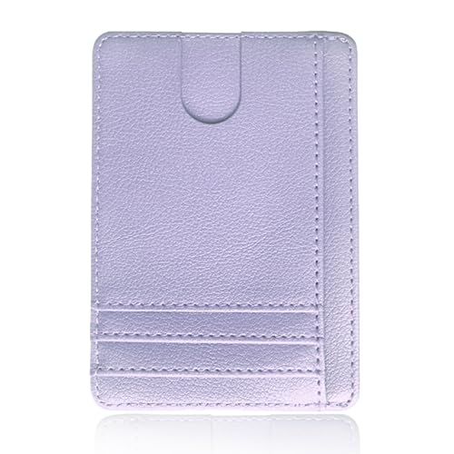 Light Purple Leather Minimalist Wallet for Men & Women – RFID Front Pocket Card Holder, Slim & Durable Leather Wallet, Stylish & Secure (Light Purple)
