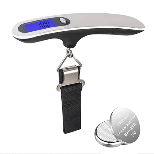Digitale Gepäckwaagen, Tragbare Kofferwaage mit Tarafunktion, Handwaage mit LED-Anzeige für Reisen 110lb / 50kg (Schwarz) Cover