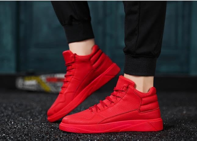 Men's red Fashion Sneakers Running Shoes Casual Slip on Walking Tennis Gym Sneakers/Skateboard Shoes2