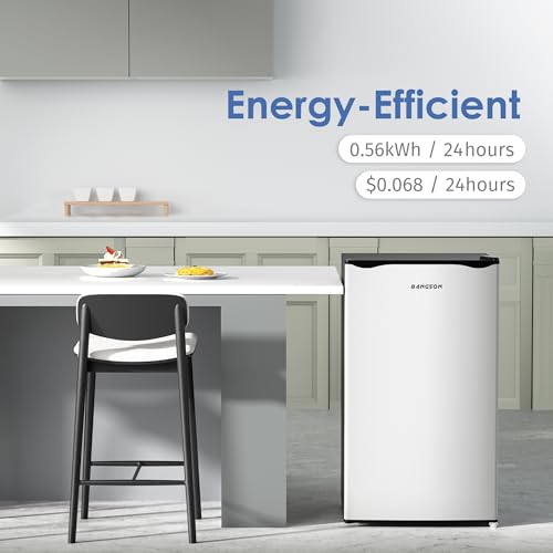 BANGSON Mini Fridge with Freezer, 3.2Cu.Ft, Single Door Small Refrigerator, Energy-Efficient, Low Noise, Mini fridge for Bedroom Dorm and Office, Silver on Fridge.com